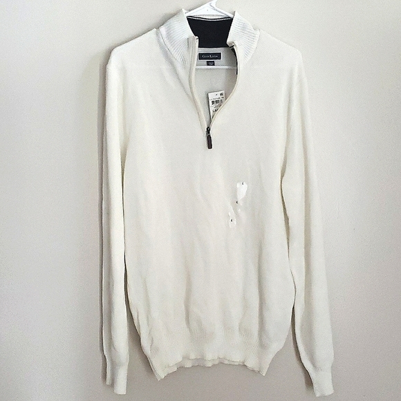 Men's Quarter-Zip Textured Cotton Sweater - Picture 6 of 7